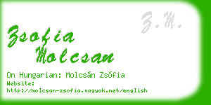 zsofia molcsan business card