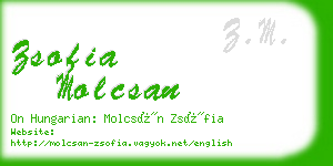 zsofia molcsan business card